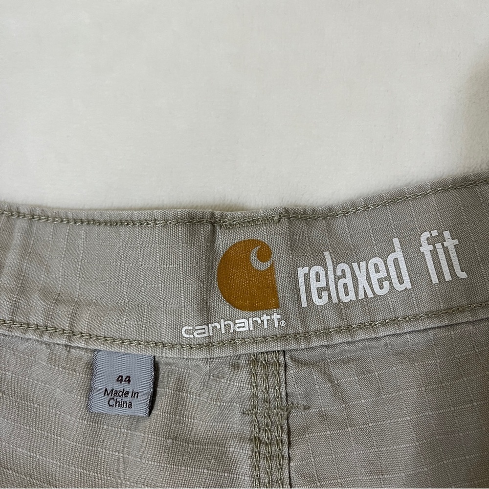 Carhartt Men's Relaxed Fit Canvas Work Shorts Khaki Size 44 Flat Front - Picture 7 of 13